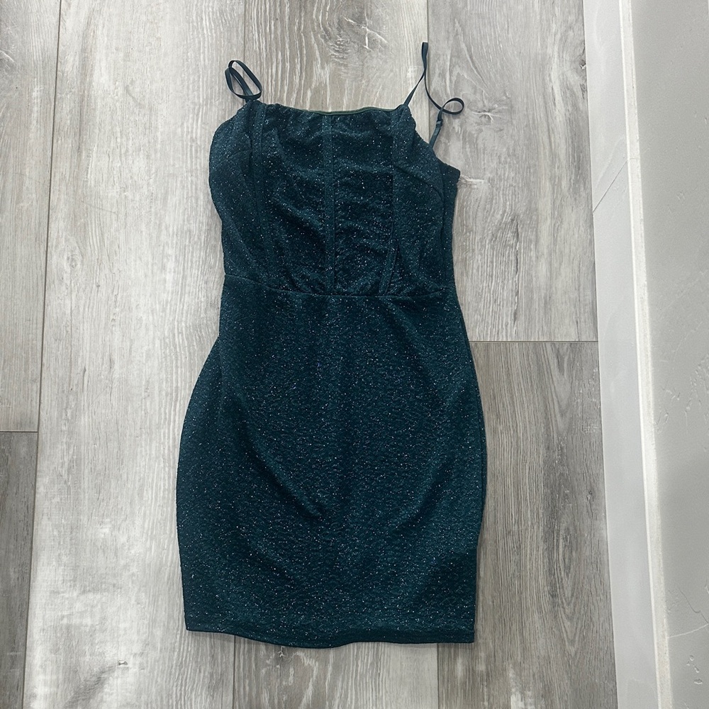 Metallic Black Sparkle Mini Slip Dress